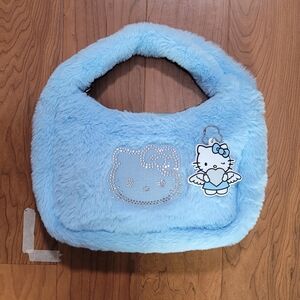 Hello Kitty Blue Fur Forever 21 With Keychain